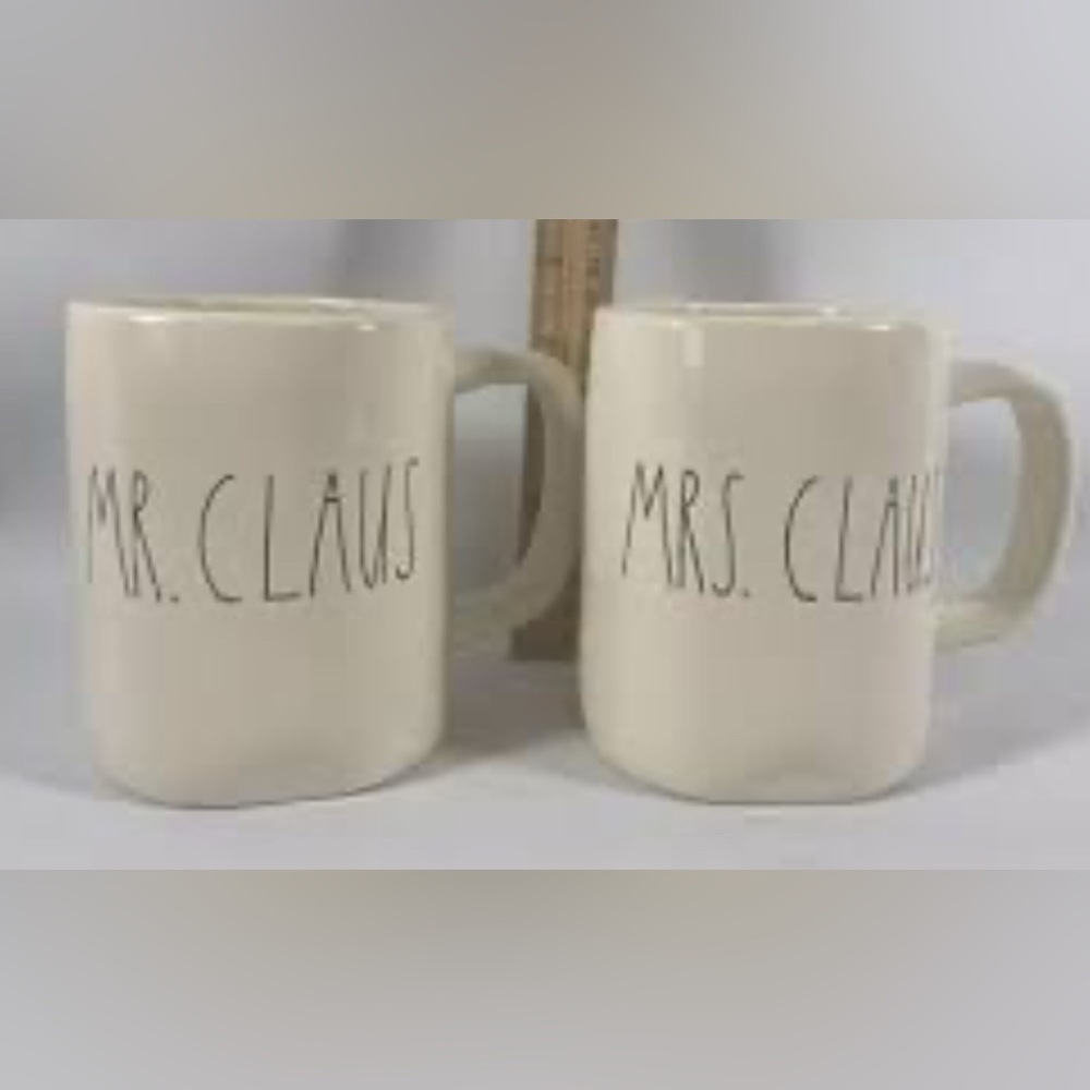 Rae Dunn Cream Mr. and Mrs. Claus Mugs